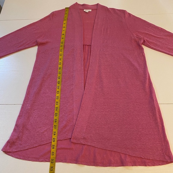 J. Jill Love Linen Pink Open Hi Low Cardigan Size Small - Picture 10 of 12
